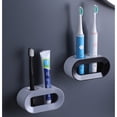 thumbnail image 3 of Injueey Soporte de almacenamiento para cepillos, gancho para utensilios de cocina, soporte de pared, estante montado en la pared, Base eléctrica, ahorro Juegos de accesorios de baño Gris Injueey HA077200-02, 3 of 6