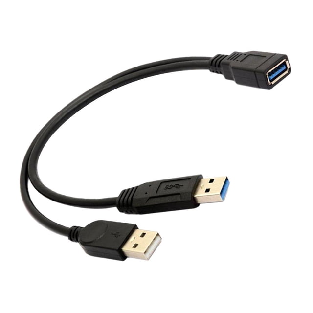 Cable de Datos de Extensión USB 3.0 Hugo Adaptador Divisor Cable de extensión dual USB