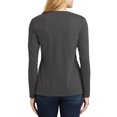 thumbnail image 2 of Womens Long Sleeve Fan Favorite Cotton/Polyester V-Neck Tee Charcoal 2X-Large, 2 of 5