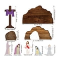 thumbnail image 3 of Wooden Easter Decoration Tray Set - Empty Tomb Resurrection Scene, Hand-Painted Crosses & Figures for Home Office, Desktop and Holiday Decor, 3 of 8