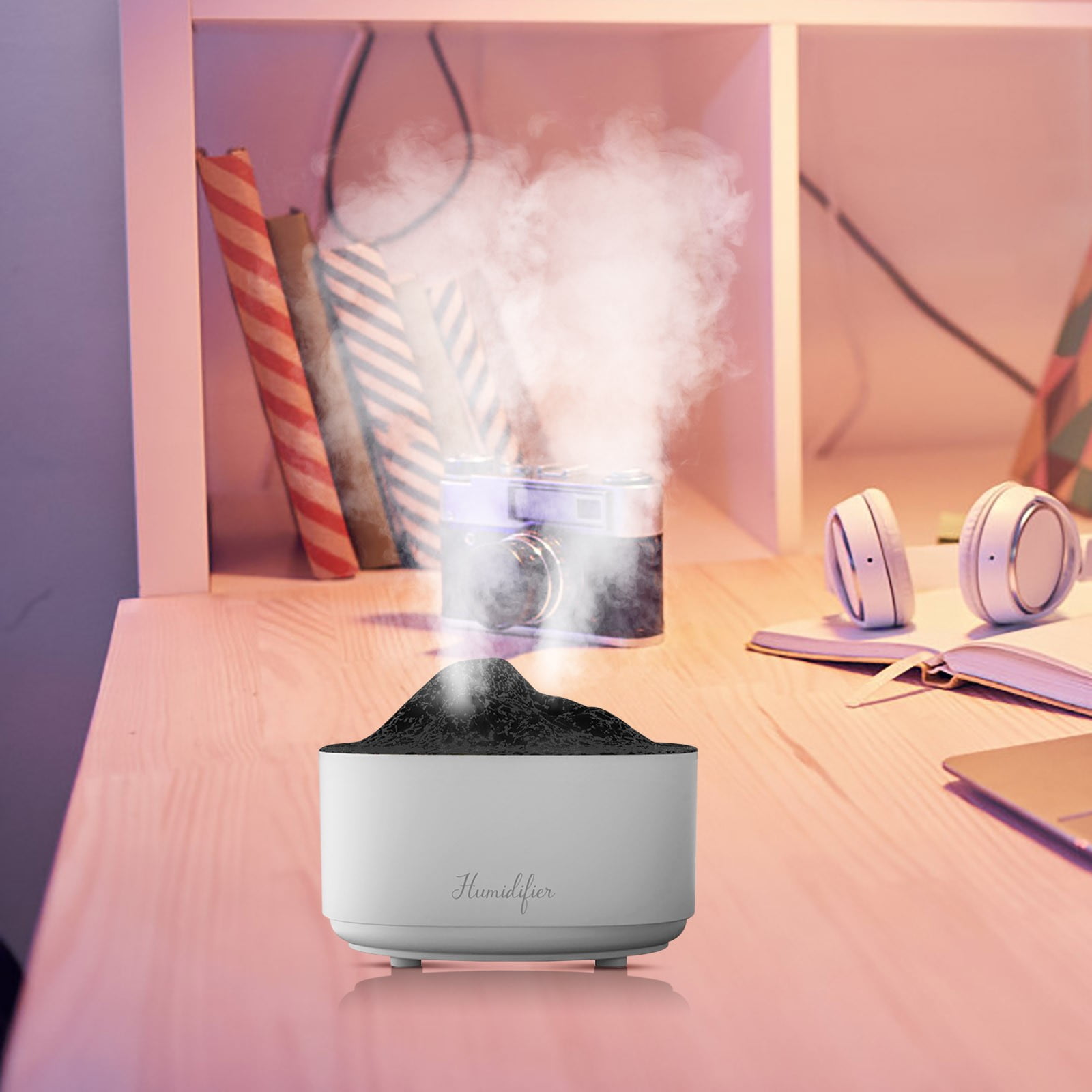 IFNWSV New Home Volcano Aromatherapy Machine Multi-function Flame Humidifier Large Capacity Large Fogs Volume Diffuser,1500ml