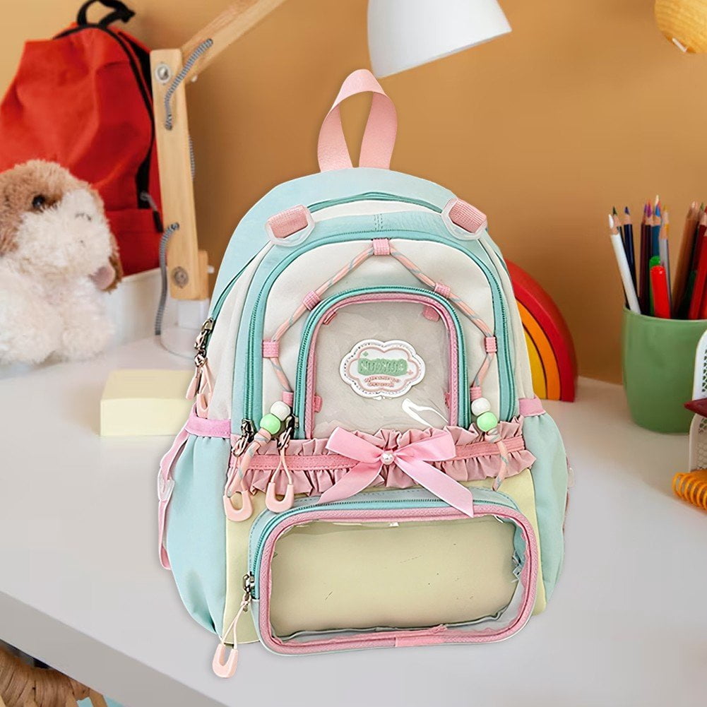 Slccxzc Kawaii Backpack Cute Aesthetic Ita Backpack, Y2K Large Capacity Bag Book Bags With Window Show
