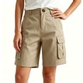 thumbnail image 5 of jjayotai Bermuda Shorts for Women High Waisted Cargo Shorts Knee Length Wide Leg Shorts Summer Casual Hiking Shorts with Pockets, 5 of 6
