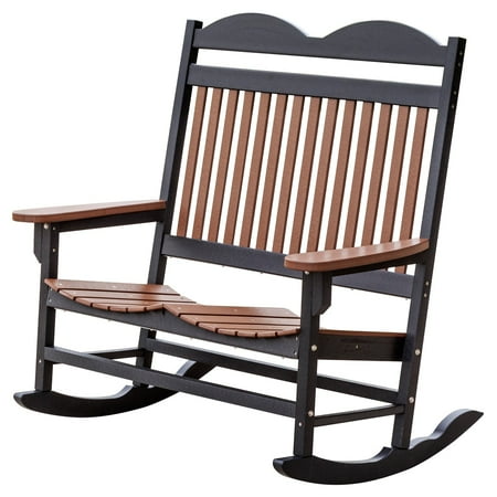 Back Double Rocker - Wildridge Heritage Traditional Patio Double Seat Plastic Rocker