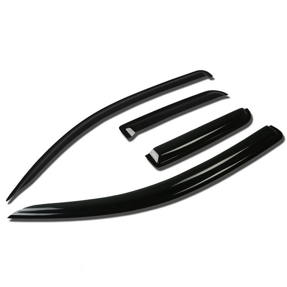 DNA Motoring WVS-100 For 2007 to 2013 Tundra Double Cab 4pcs Window Vent Visor Deflector Rain Guard (Dark Smoke) 08 09 10 11 12