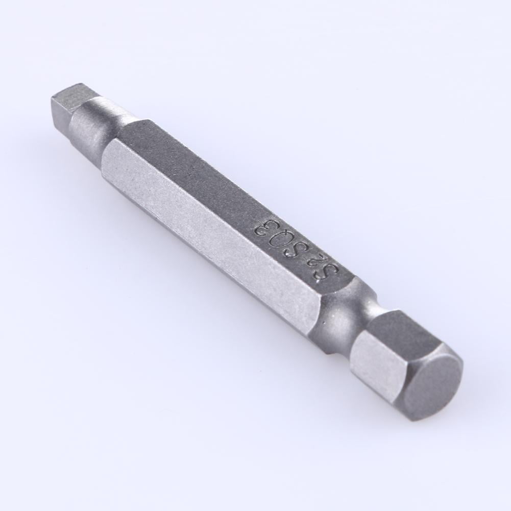 3pcs 50mm 1/4 Inch Metal Magnetic Square Head Screwdriver Bits Hand Tools 