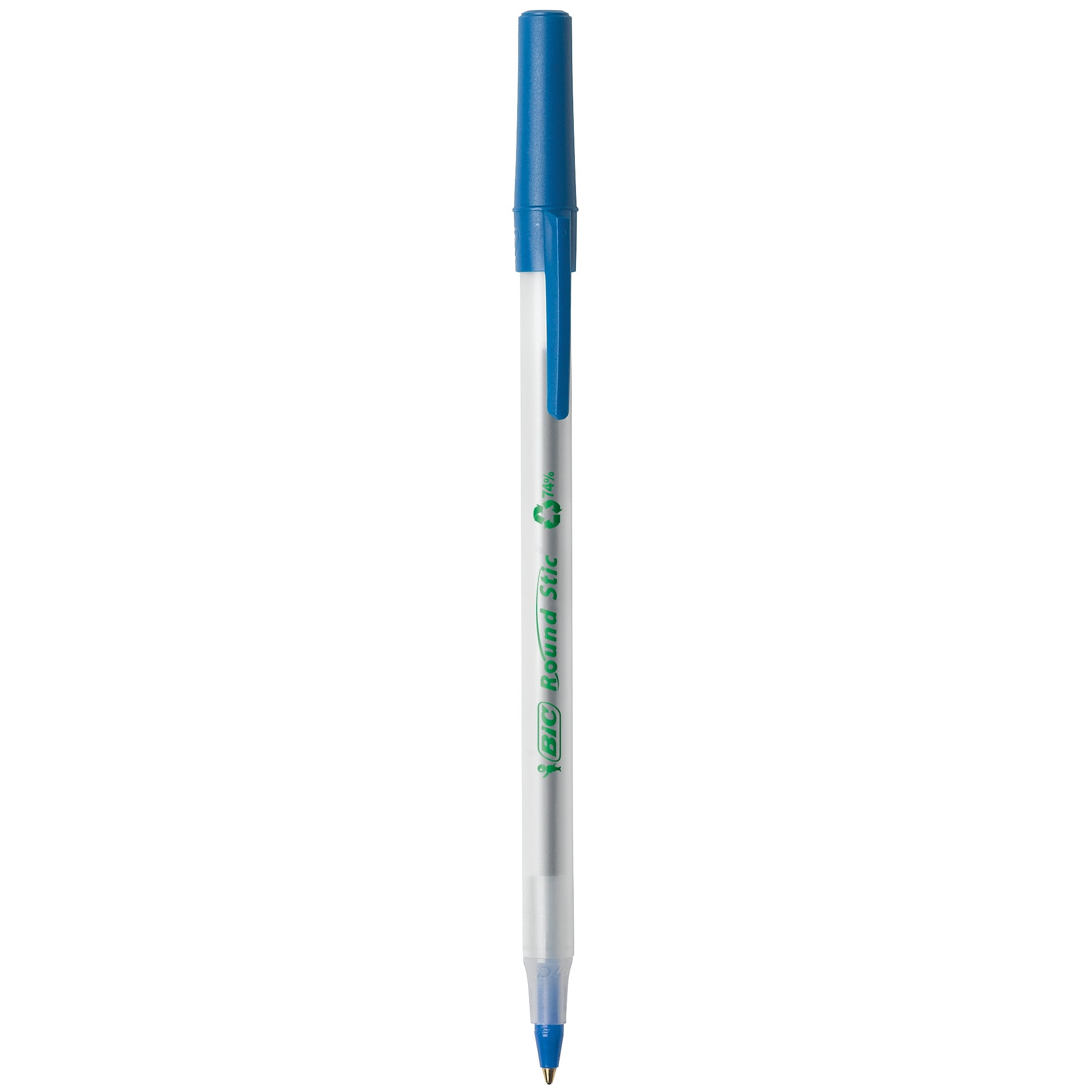1.0mm Medium Point Blue BIC Ecolutions Round Stic Ballpoint Pen 100-Count 