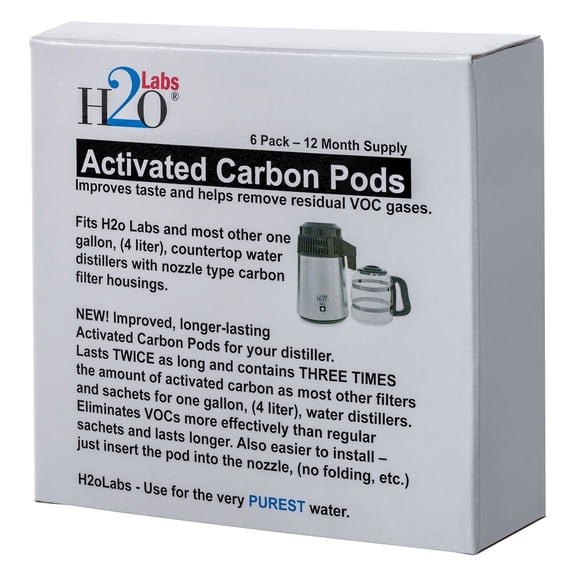 H2o Labs Exclusive Water Distiller Filter Pods for the Purest Water - Last Twice as Long and Contain Three Times the Activated Carbon as most other filters & sachets. One-Year Supply