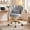 Gray, variant on Hawsaiy Shell Back Home Office Chair with Lumbar Pillow, Modern Upholstered Desk Chair with Gold Metal Base, Swivel Adjustable Computer Chair for Home Office, White