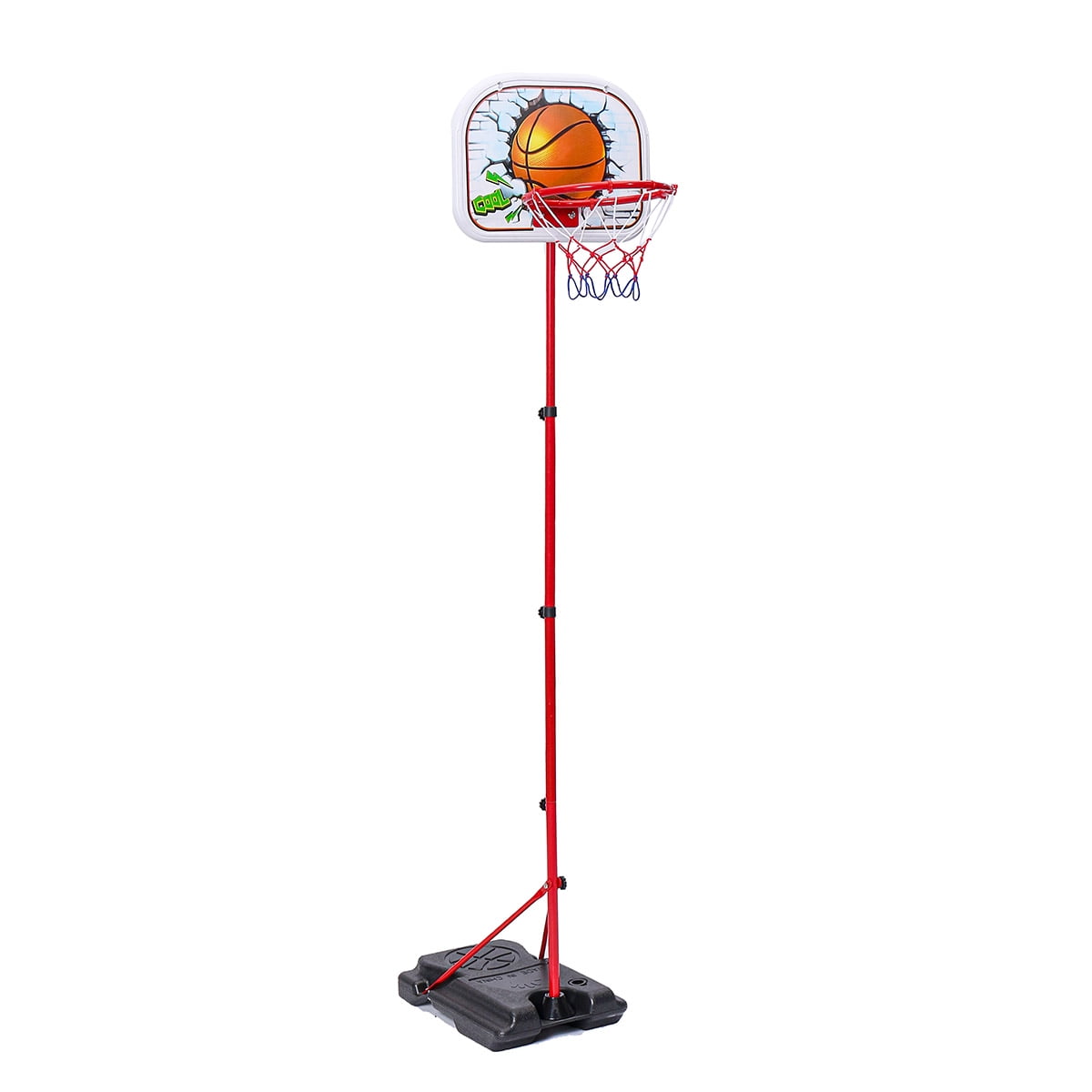 Kids Basketball Hoop Stand Set Adjustable Height Portable Stand