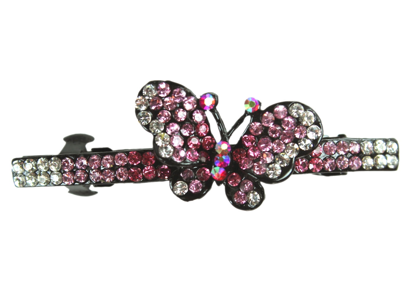 Pink Butterfly French Barrette Hair Clip