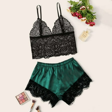 

Tfalo Lingerie For Women Pajamas For Women New Sexy Lace Lingerie Silk Underwear Sleepwear Underwear Pajamas Satin