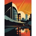 thumbnail image 1 of River Clyde Walkway Modern Glasgow Cityscape Large Wall Art Poster Print Thick Paper 18X24 Inch, 1 of 5