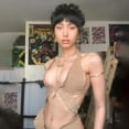 thumbnail image 5 of Women's Sexy Crochet Cropped Top Halter Neck Butterfly Knitted Bandage Strap Top Camisole Beach Bikini Bra, 5 of 7