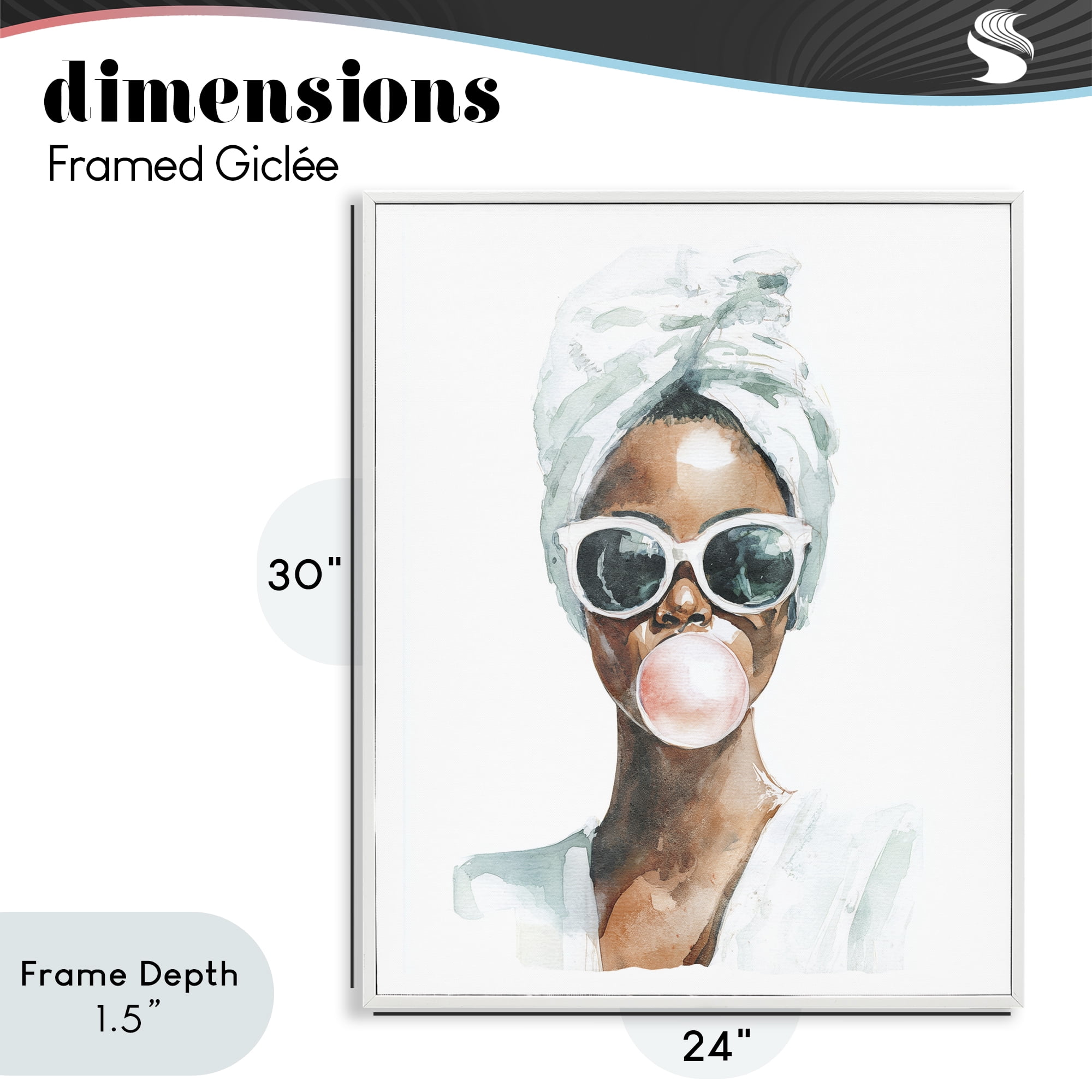 Stupell Industries Bubble Reverie Female White Framed Giclee Art, design by Svetlana Aleynikova