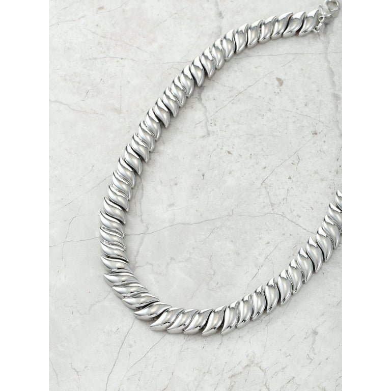 Time and Tru Silvertone Necklace, 1 Piece