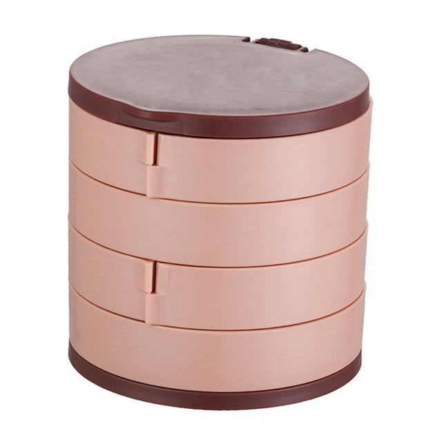 Mujeres Pendientes s Organizador de caja de almacenamiento , 4 capas, 360 gra, giratorio con espejo Sunnimix Estuche de almacenamiento de pendientes