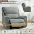 thumbnail image 4 of MCombo Fabric Recliner Chair, 400lbs Capacity, Swivel, Light Grey, 4 of 11
