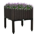 thumbnail image 2 of Outsunny Raised Garden Bed with Legs, Self-Watering Planter Box Raised Bed to Grow Flowers, Herbs & Vegetables, Brown, 2 of 9