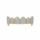 thumbnail image 2 of Parrillas de diamantes para los dientes para hombres y mujeres, chapadas en oro, con hielo, Macro pavé, circonita cúbica, parrilla bucal, dientes superiores e inferiores, 2 of 5