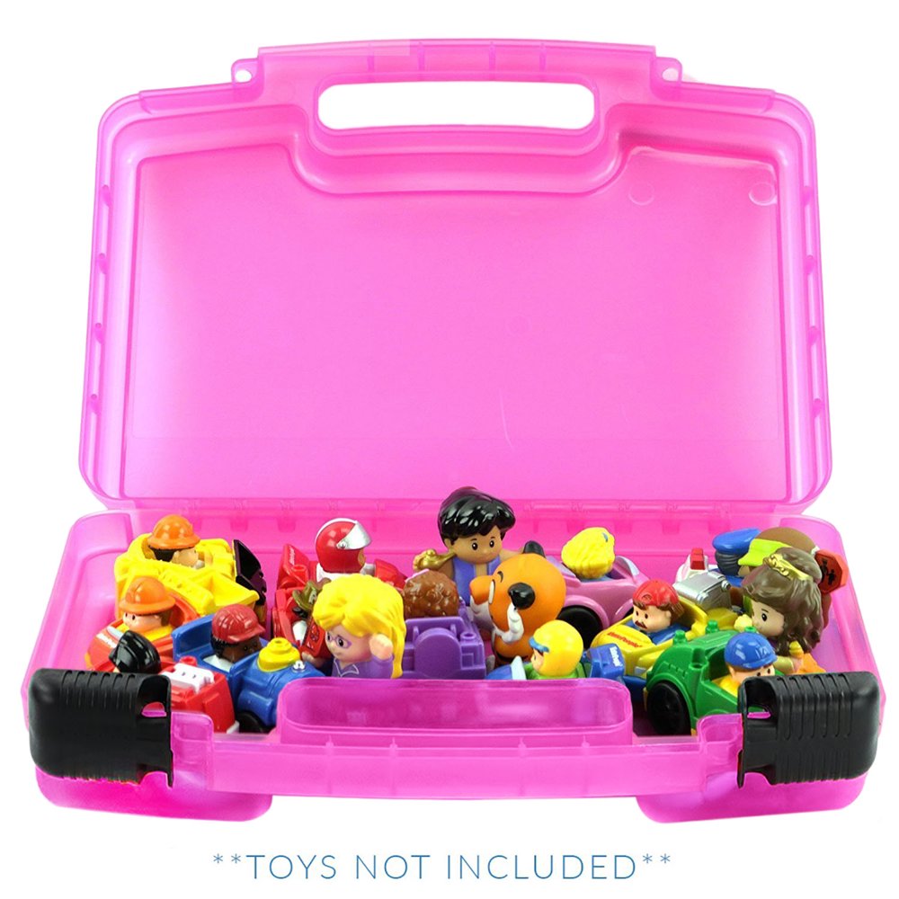 Little People Case, Toy Storage Carrying Box. Figures Playset Organizer. Accessories For Kids by