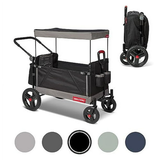 Radio Flyer Trav ler Stroll N Wagon Black Push Wagon with Canopy