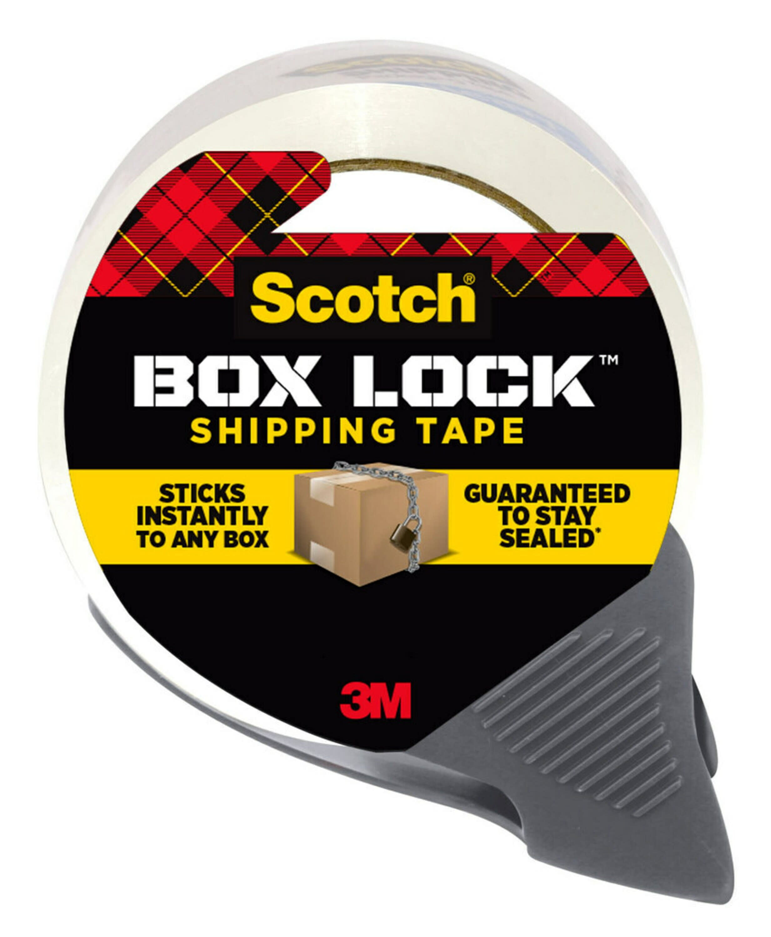 Scotch Box Lock Packaging Tape with Dispenser, Clear, 1.88 in. x 38.2 yd., 1 Total
