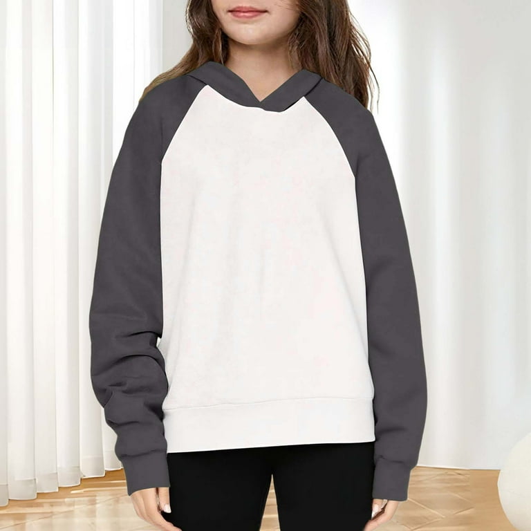 MKOSPLRT 4-12Y Raglan Hoodies for Kids Girls Boys Long Sleeve