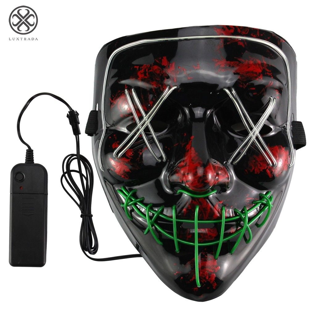 Clubbing Light Up "Stitches" LED Mask Costume Halloween Rave Cosplay Party Xmas 