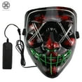 thumbnail image 6 of Luxtrada Clubbing Light Up "Stitches" LED Mask Costume Halloween Rave Cosplay Party Xmas + AA Battery (Orange&Pink), 6 of 6