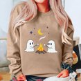 thumbnail image 3 of Halloween Ghost Sweatshirts for Women Long Sleeve Crewneck Loose Fit Cute Spooky Printing Pumpkin Top Soft Sweater Costumes, 3 of 3