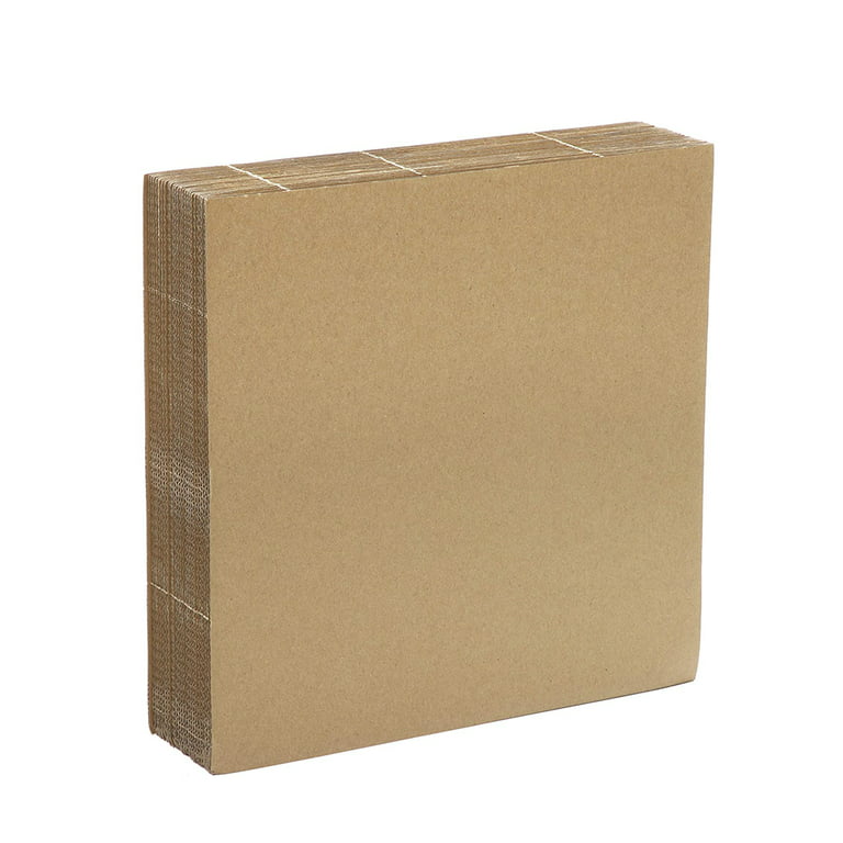 100Pcs 12x12 Corrugated Cardboard Sheets 1/8 Flat Cardboard Inserts Brown