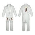 thumbnail image 2 of New Born Baby Boy Teen Christening Baptism Formal White Tail Suit Silver Virgin Mary On Stole & Back SM-20, 2 of 5