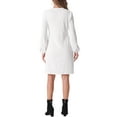thumbnail image 3 of INSPIRE CHIC Elegant Long Sleeve Dress for Women's Wedding Guests Crew Neck Solid Dresses, 3 of 6