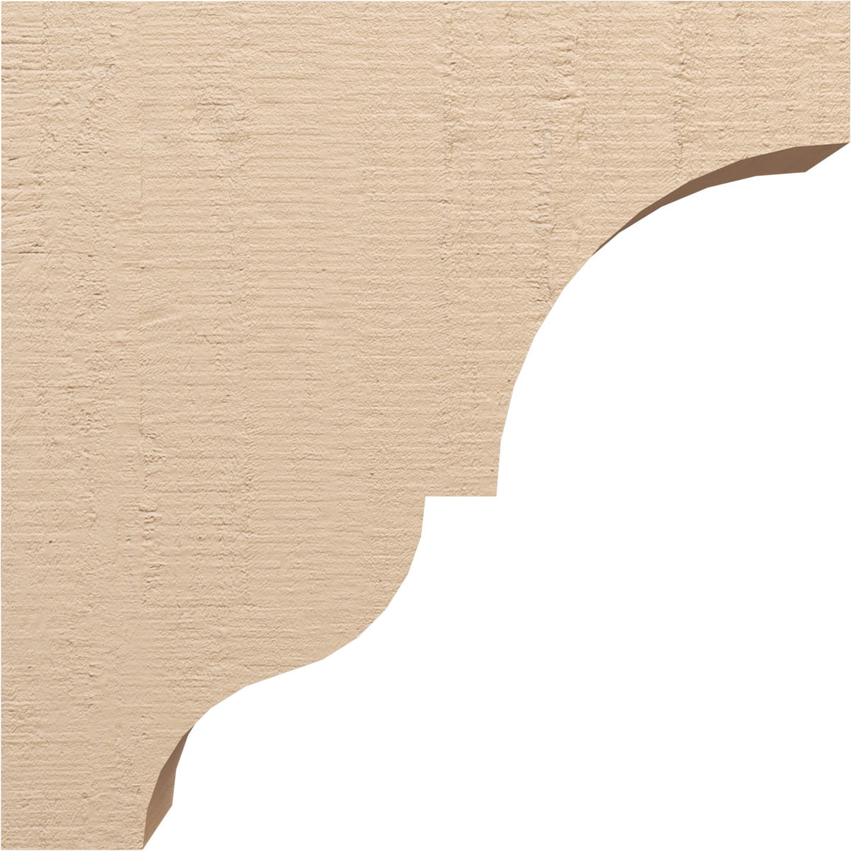 8"W x 32"D x 32"H Thin Asheboro Rough Cedar Woodgrain TimberThane Corbel, Primed Tan