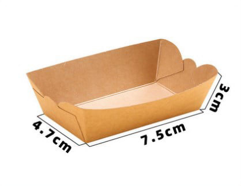 100pcs Frying Food Boxes Oil Proof Paper Boxes Paper Snack Containers Fried Food Holders