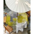 thumbnail image 3 of Yellow Grey Outdoor Tablecloth with Umbrella Hole, Abstract Art Oil Painting Modern Geometric Spillproof Waterproof Outdoor Table Cover, Patio Tablecloths for Party/Garden/Picnic, Round 54 inch, 3 of 9