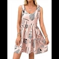 thumbnail image 3 of Vestido Corto Plisado Sin Mangas Informal de Verano para Mujer Rosa L, 3 of 8