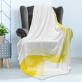 thumbnail image 4 of Yellow and White Soft Flannel Fleece Blanket, Smooth Lines and Waves Modern Inspired Digital Futuristic Art Inspired, Cozy Plush for Indoor and Outdoor Use, 50" x 60", Yellow White, by Ambesonne, 4 of 5