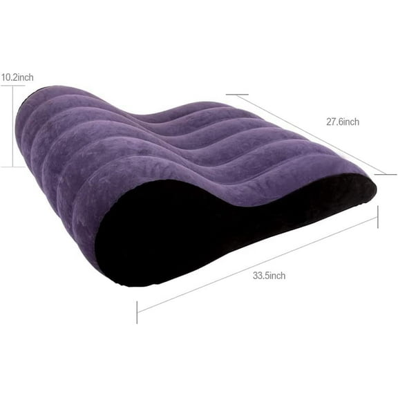 Inflatable Pillow PVC Flocking Travel Pillow Magic Cushion Body Support Pillow, Used for Couple Positioning, Deeper Position (S Pillow, PVC Plush)