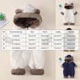thumbnail image 4 of OJSFQUFP Baby Winter Fleece Lined Snowsuit Bear Ear Hooded Quilted Romper Warm Zipper Infant Jumpsuit, 4 of 7