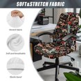thumbnail image 6 of POLERO Forest Dragonfly Brown Office Rolling Chair Protector Slipcover Office Chair Seat Cover Stretch All-in-One Computer Office Chair Cover for Workspace, 6 of 7