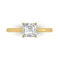 thumbnail image 2 of 2 ct Asscher Cut White Sapphire Solitaire Engagement Ring for Women in 18K Yellow Gold, 2 of 2