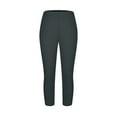 thumbnail image 4 of Besolor Womens Plus Size Capri Leggings Casual Elastic High Waist Stretchy Workout Yoga Cropped Pants Activewear, 4 of 8