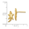 thumbnail image 2 of 14k Yellow Gold Solid Satin Post Sparkle Cut Alligator Earrings Measures 13x7mm Wide - Earring for Women, 2 of 2