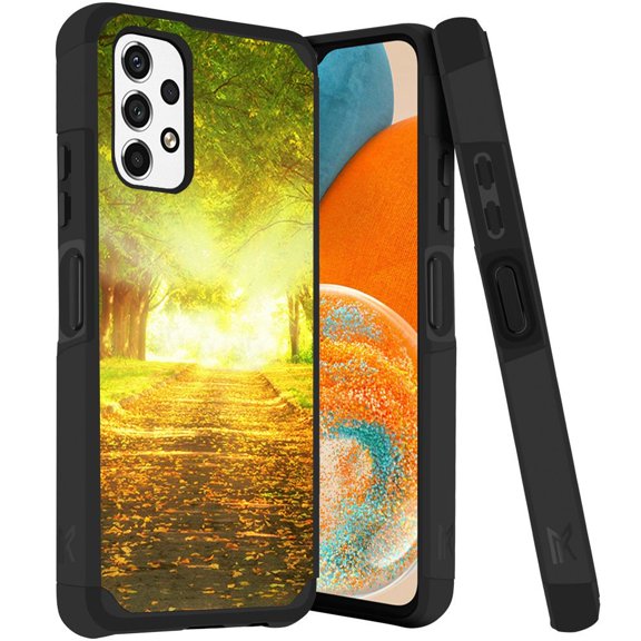 ANJ  Rugged Dual Layered Shockproof Slim Hybrid Case   Tempered Glass Cover Compatible with Samsung Galaxy A23 5G - Morning Walk