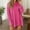 Hot Pink, variant on Women's Long Sleeve Knit T Shirt Loose Fit Round Neck Split Hem Casual Top For Fall Winter Comfort Women's Blouses
