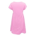 thumbnail image 4 of WTXUE Plus Size Dresses, A-Line Short Sleeve Vestidos Casuales Para Mujer Crew Neck, Ladies Loose Solid Mid-Length Women's Plus, Pink Size L, 4 of 5