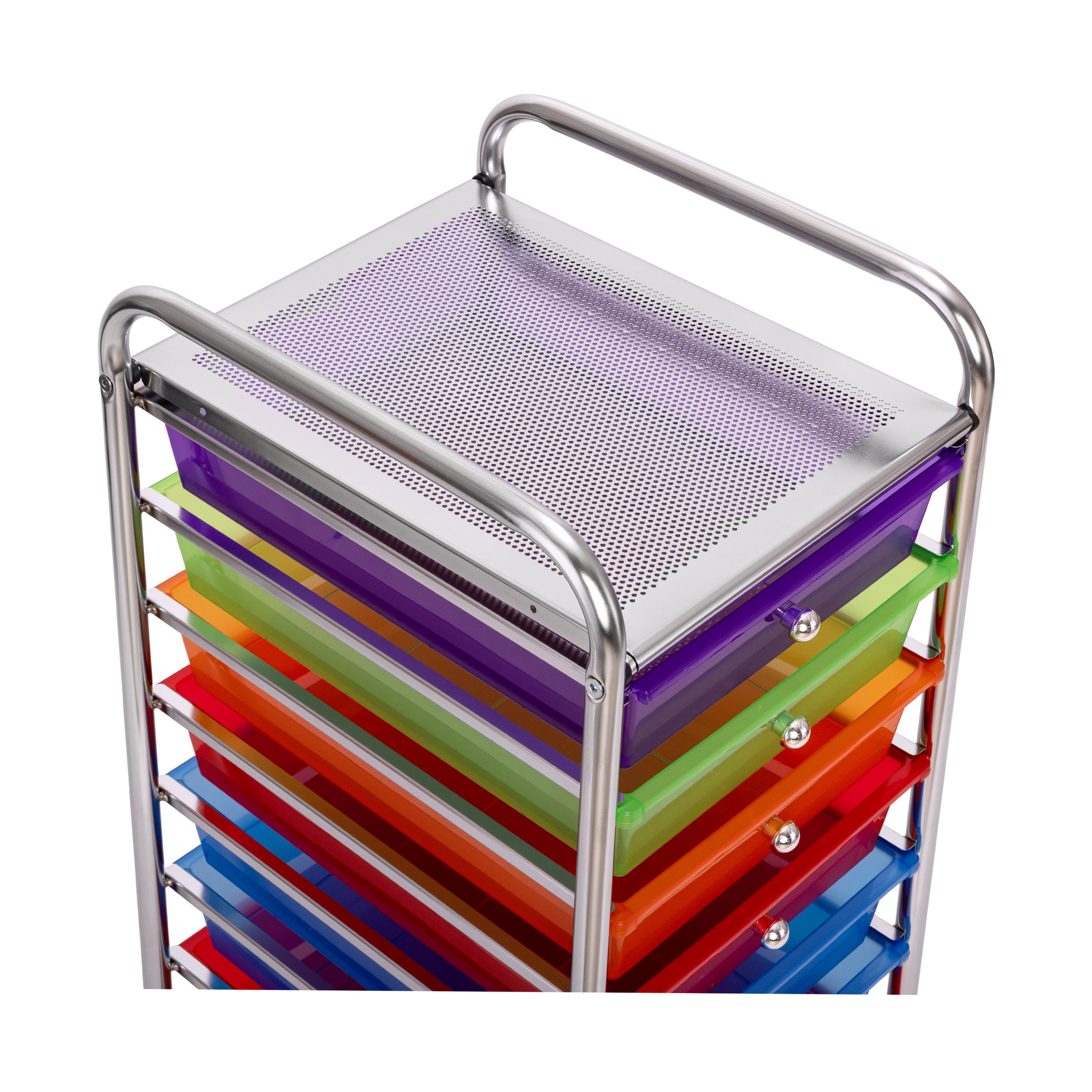 Seville Classics Steel 10 Compartments File Organizer, Multi-Color