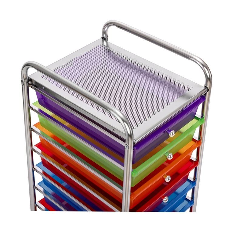 Seville Classics Steel File Organizer, 10 Compartments, Multi